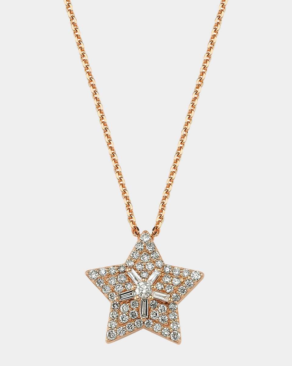 14k Rose Gold Diamond Sirius Necklace